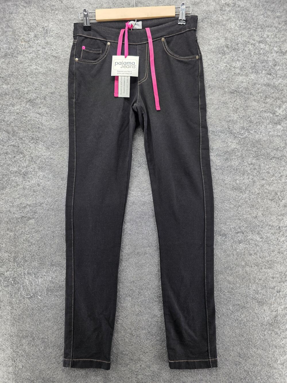 Pajama Jeans Jeans Womens XS Black Skinny Slim Stretch Elastic Waist 32 Inseam